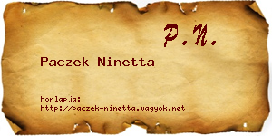 Paczek Ninetta névjegykártya